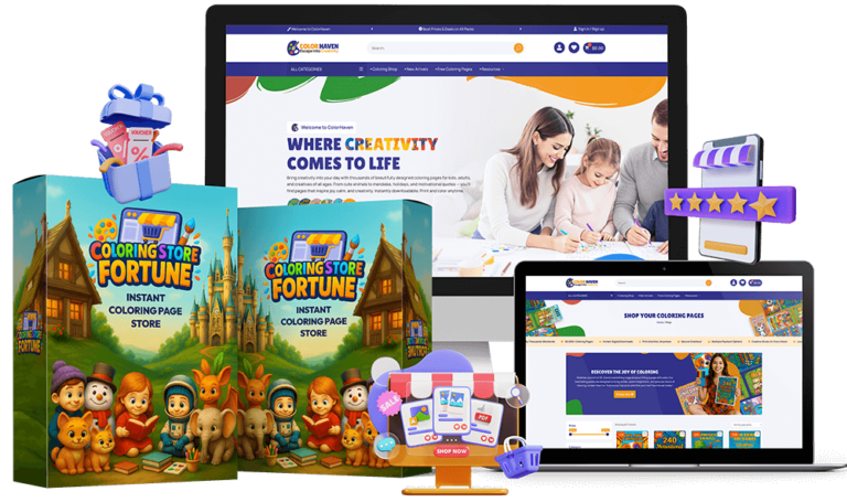 Coloring Store Fortune DFY Coloring Page Store with 10,000 Printable Designs