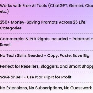 AI Savings Toolkit with money-saving prompts and PLR rights